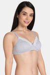Rosaline Everyday Essentials Padded Non Wired Medium Coverage T-Shirt Bra - Grey Melange — thumbnail 2
